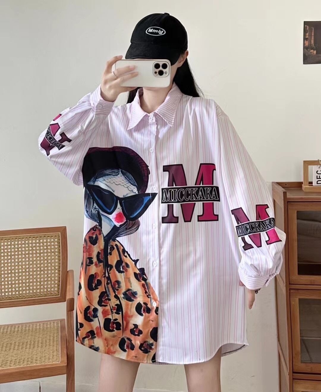 【tops】カートゥーンシャツトップス M21372