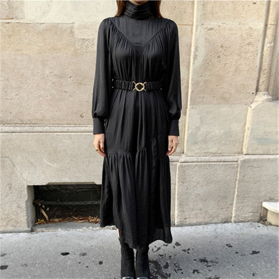 【Dress】ロング丈プリーツワンピース W13209