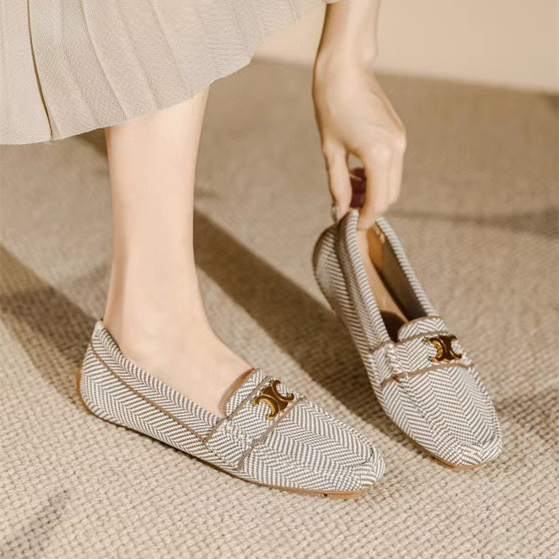 【Shoes】3色展開フラットシューズ W13354
