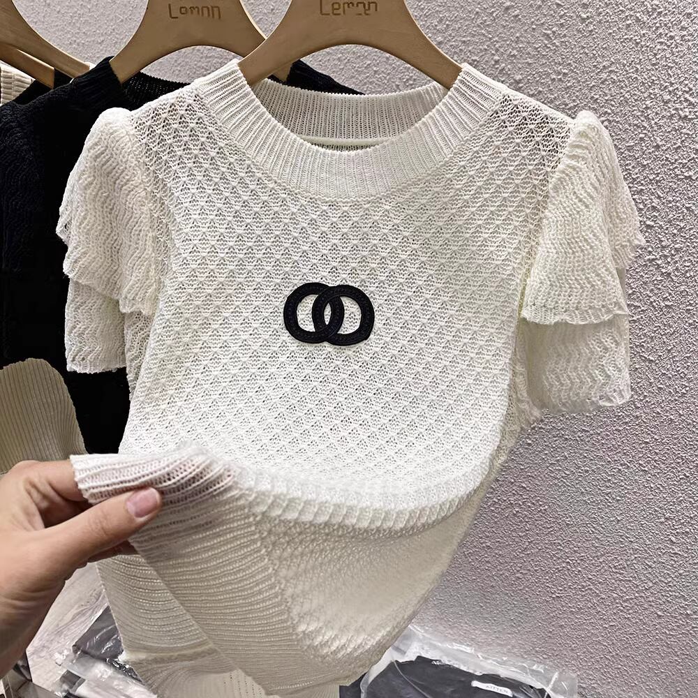 【tops】半袖ニットトップス M21883