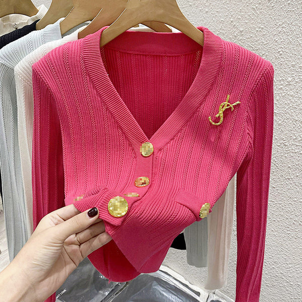 【Tops】高級感4色ニット W13133