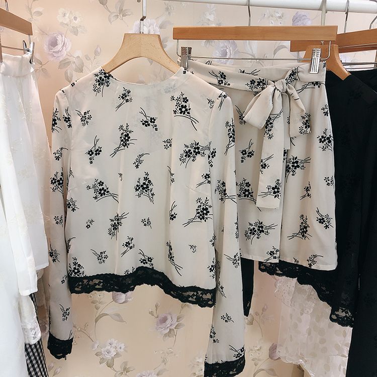【Set】セットアップ シャツ + スカート T01259