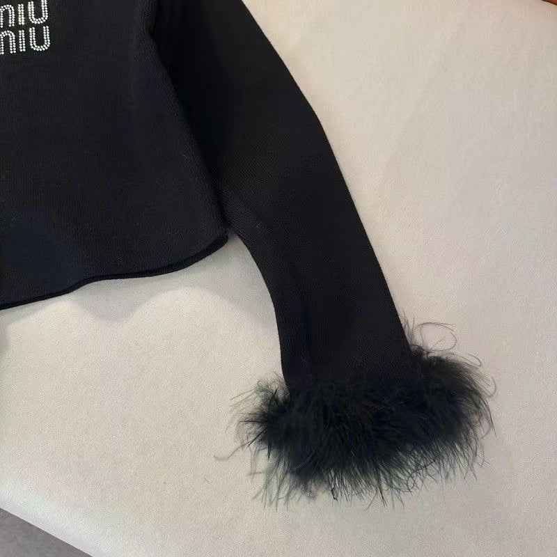 【Outer】ファーニットカーディガン W14041