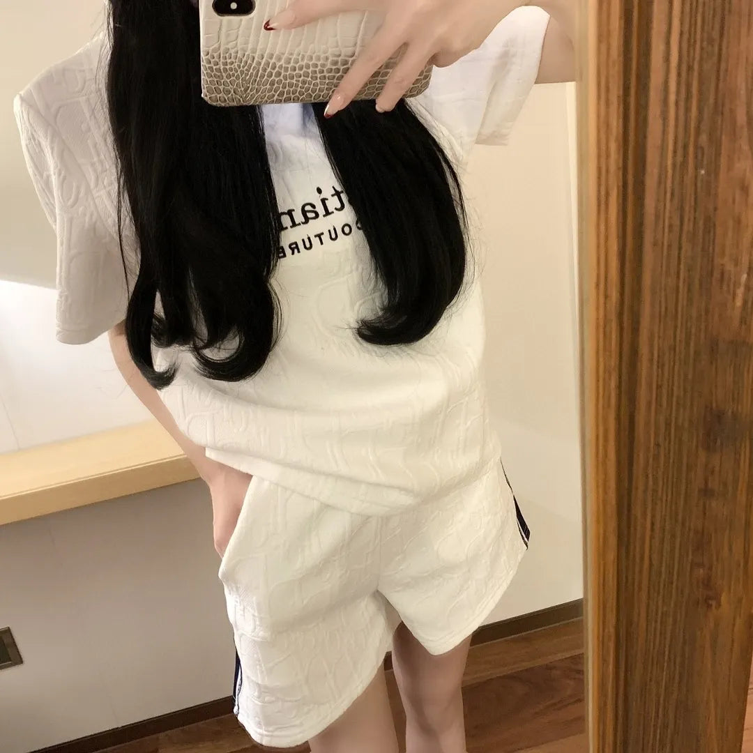 【Set】セットアップ Tシャツ + パンツ    W12242