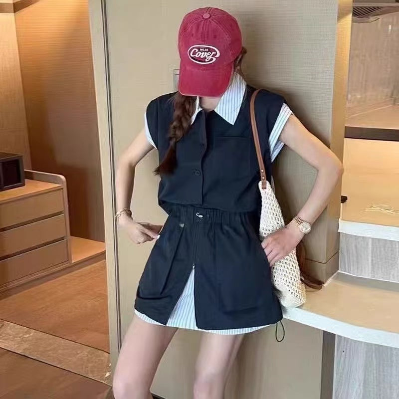 【Set】シャツ+スカート2点セット W12406