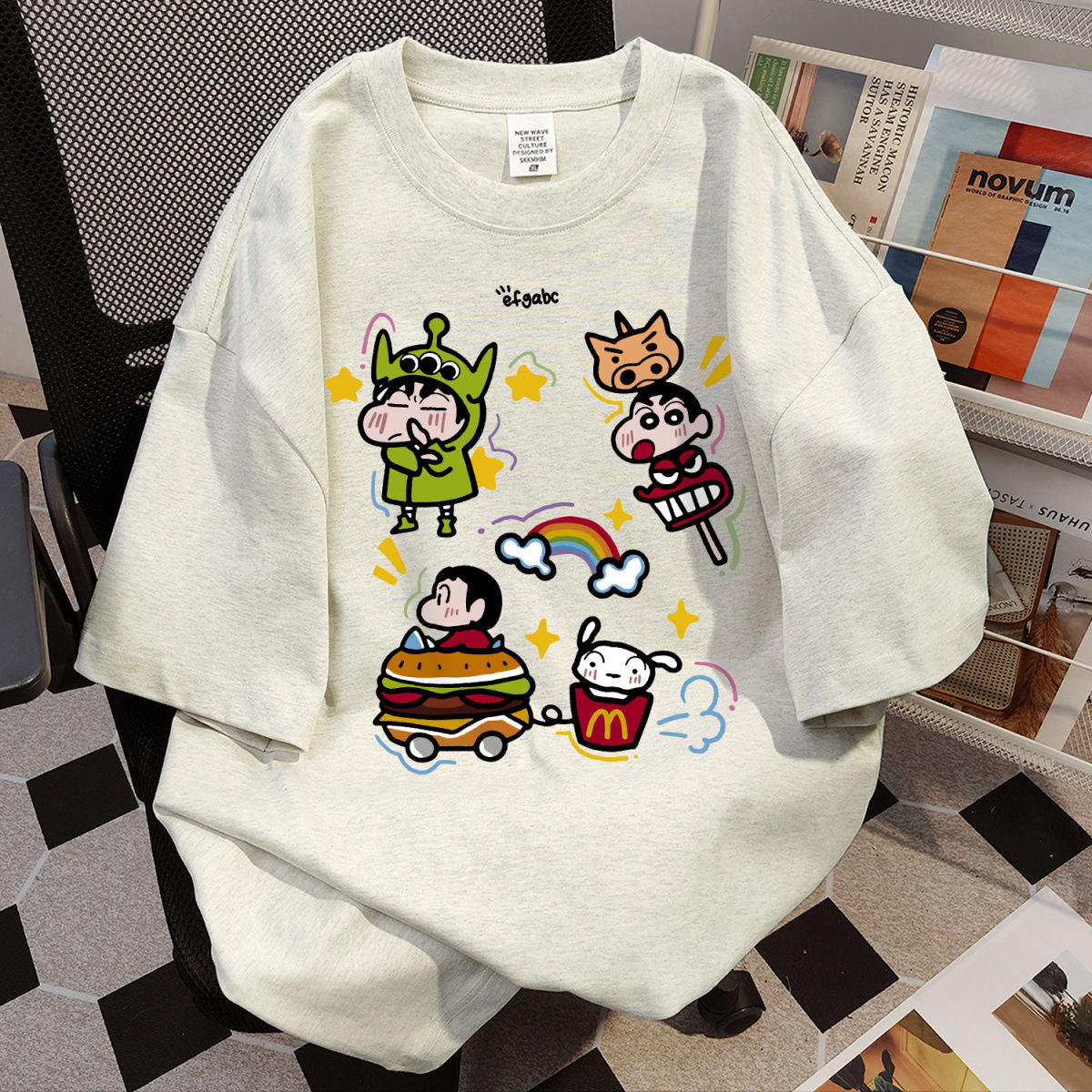 【Tops】4色選択可キャラクターTシャツ W12415