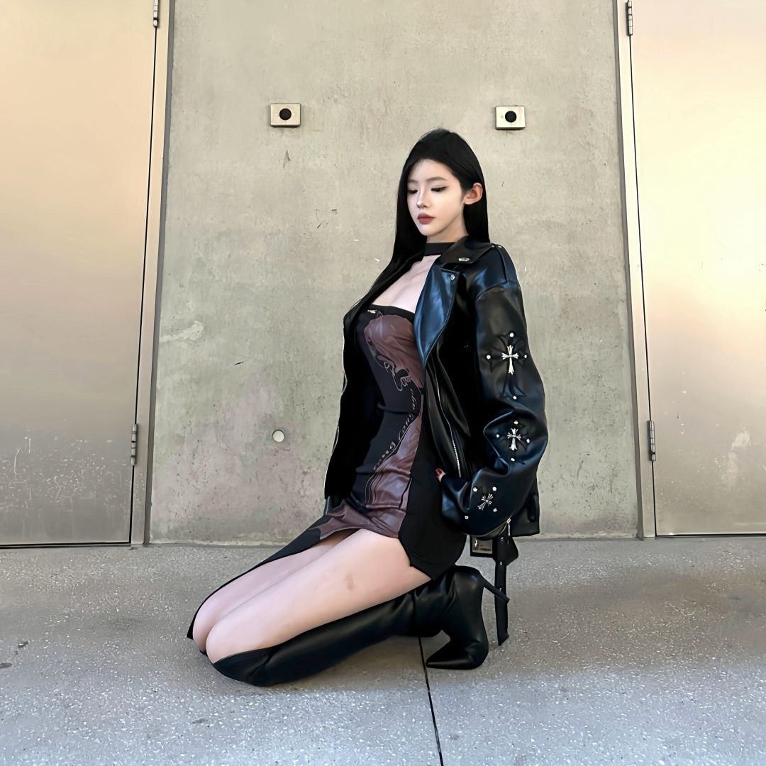 【Outer】ロックPUジャケット W14703