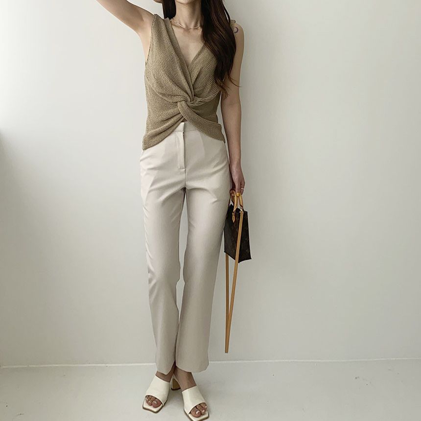 【Tops】3色展開ニットタンクトップ W13746