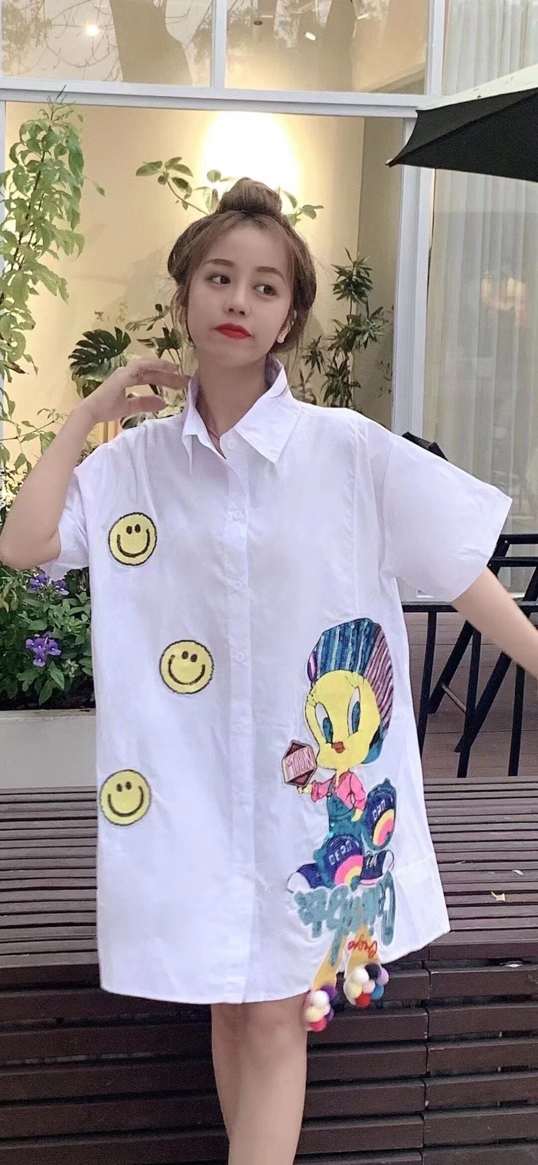 【tops】カートゥーンシャツトップス M21391