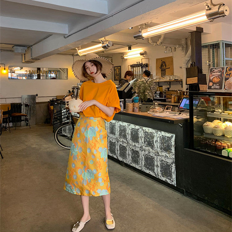 【Set】Tシャツ+スカートセット W11822