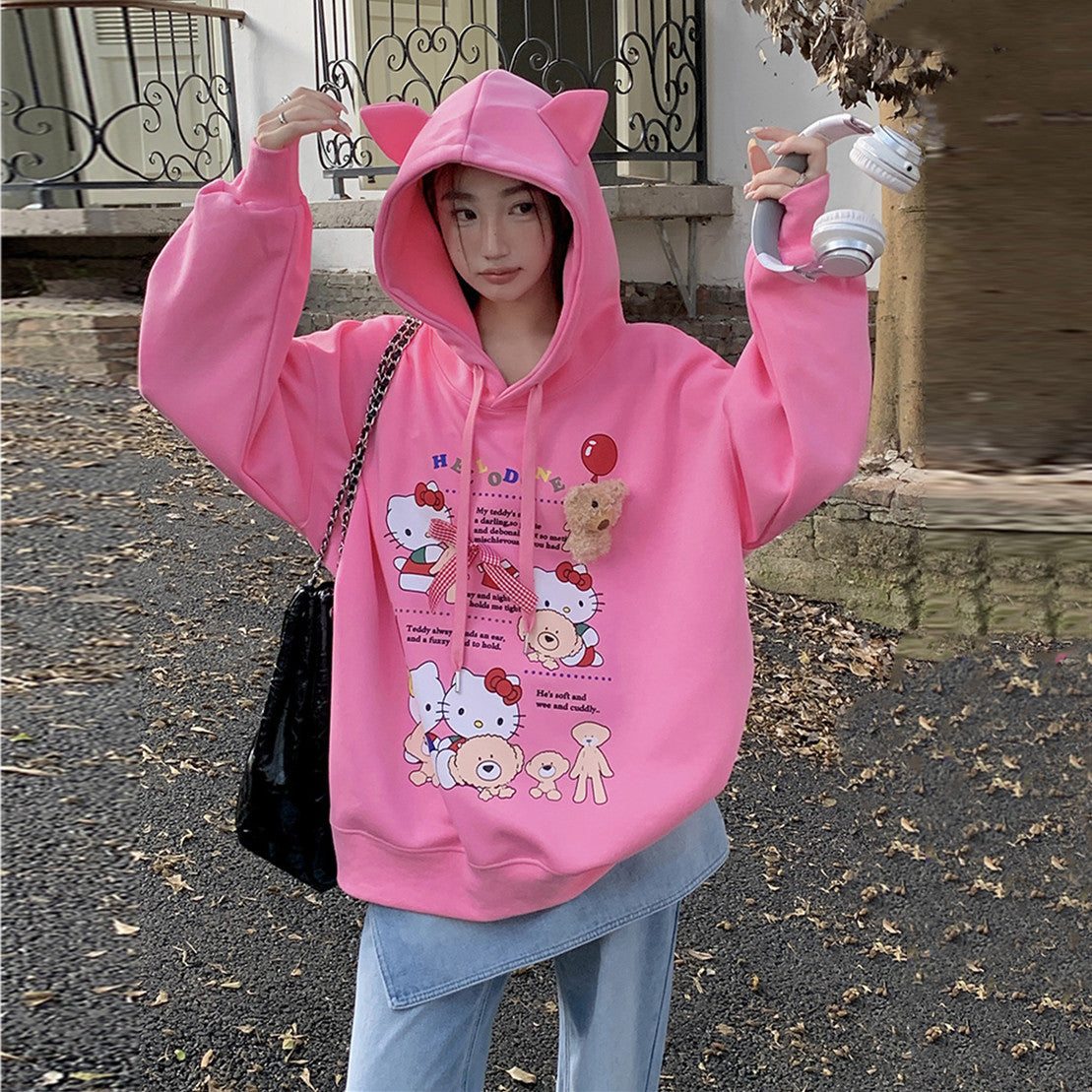 【Tops】春秋キャラクターフーディー W13994