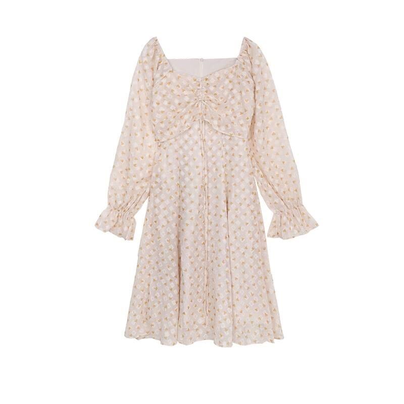 【dress】好感度UP!韓国系スウィート森ガールVネック花柄スカート