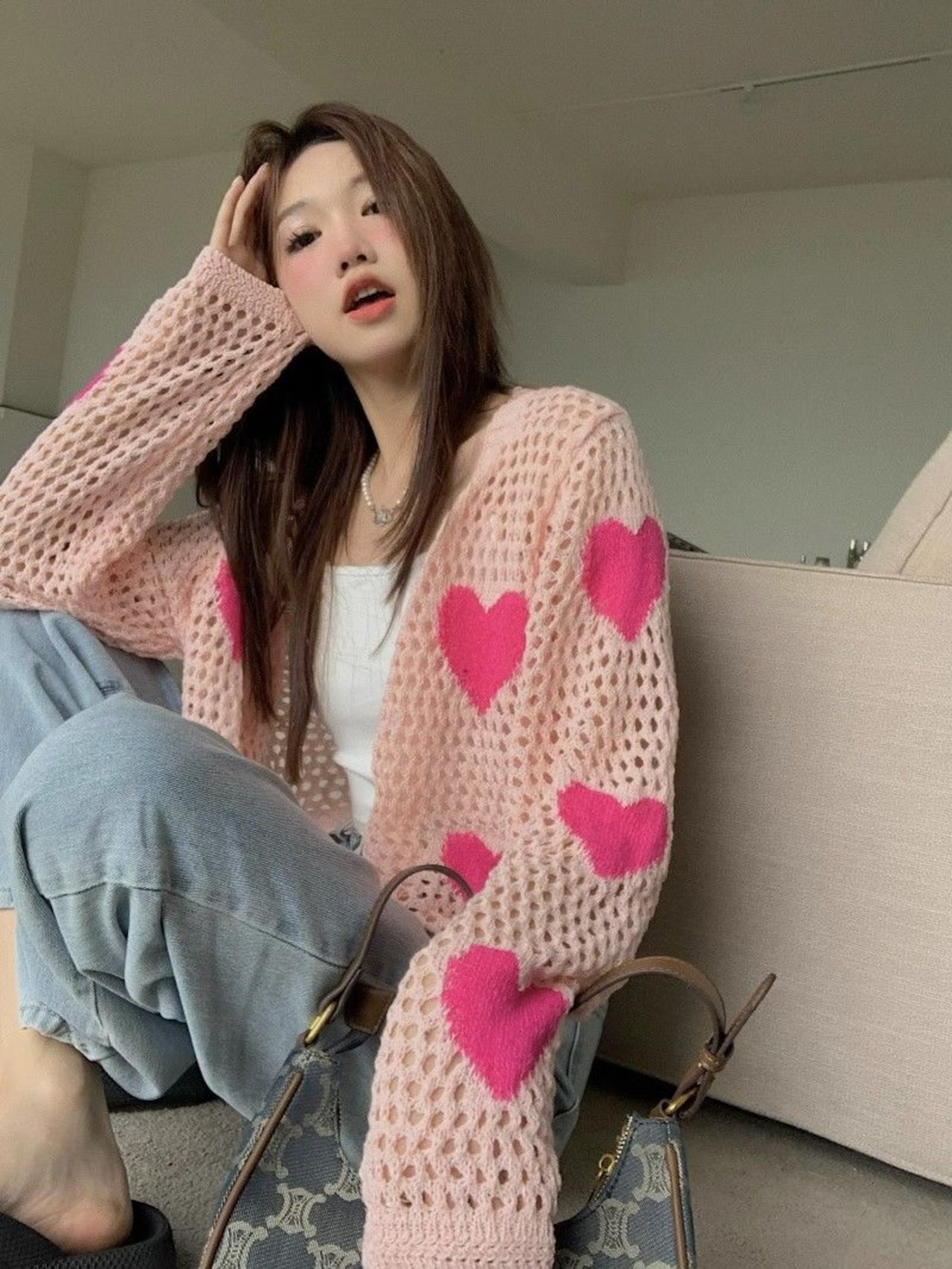 【Tops】 ファッション感満々ニットトップス W13983