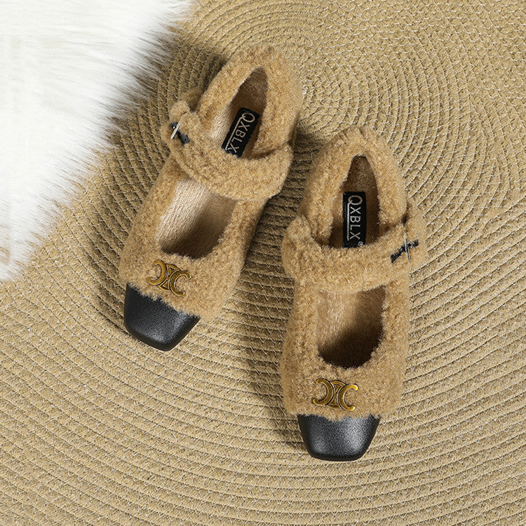 【Shoes】ラムウールフラットシューズ W14717