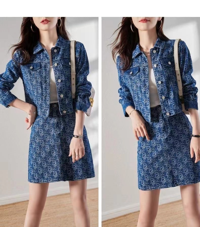 【Set】新入荷~セットアップジャケット+スカート   W10788