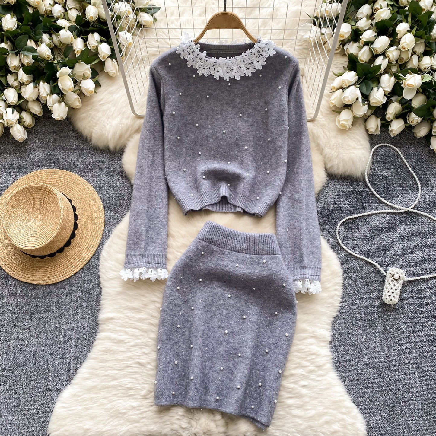 【Set】可愛いニット2点セット W14111