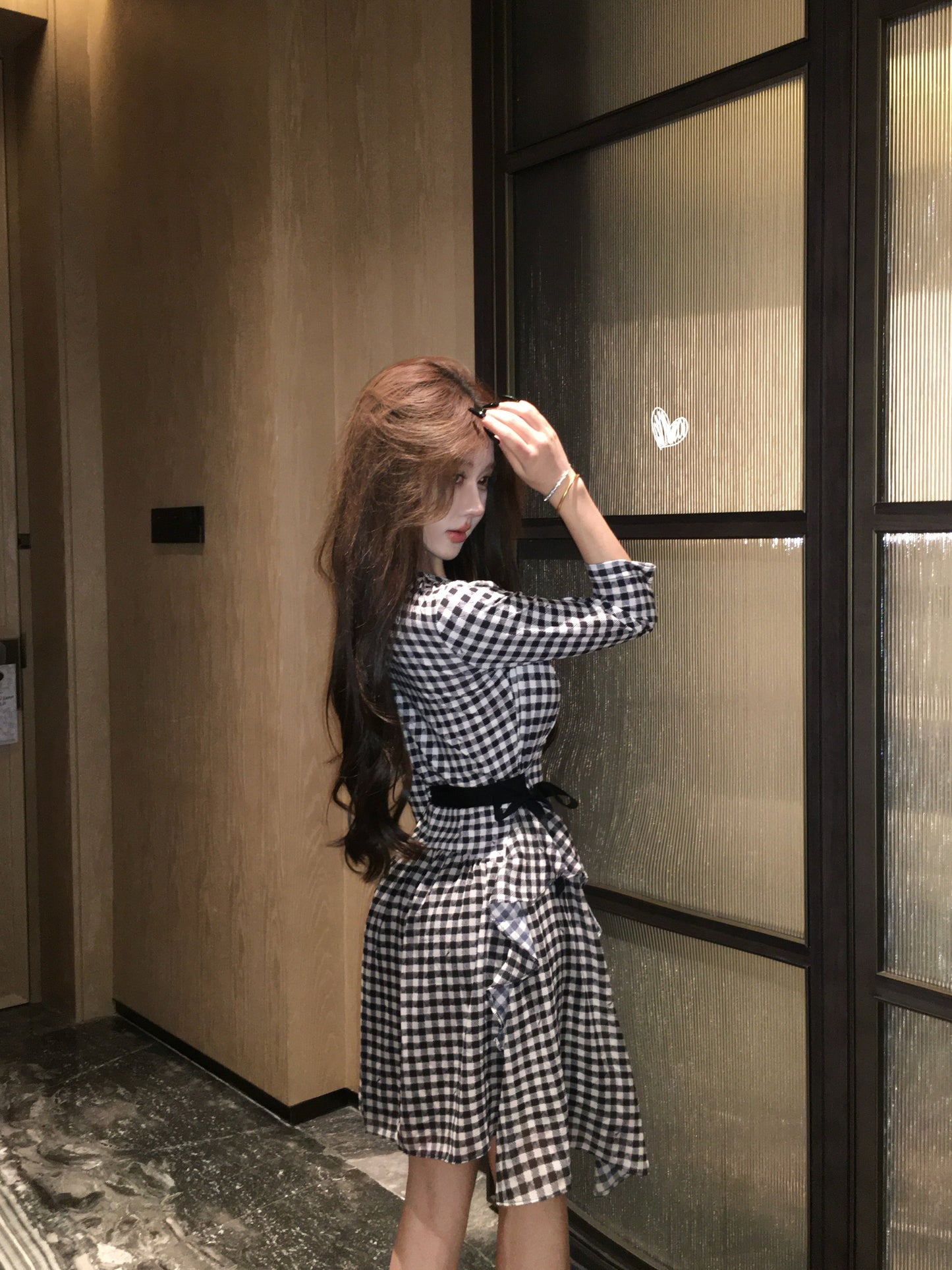 【Dress】チェック柄デートワンピース W14670