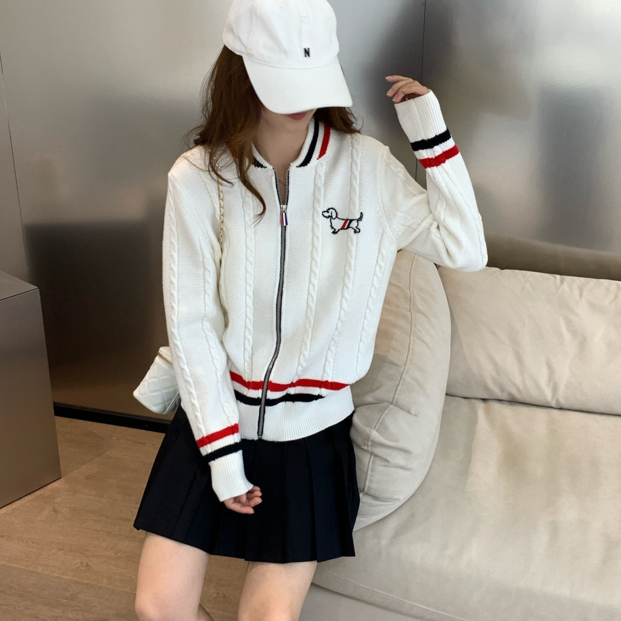 【Outer】シンプルニットカーディガン W13738