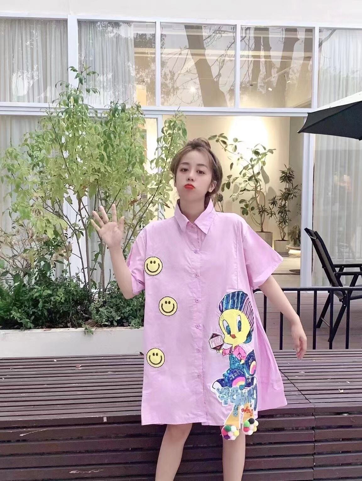 【tops】カートゥーンシャツトップス M21391