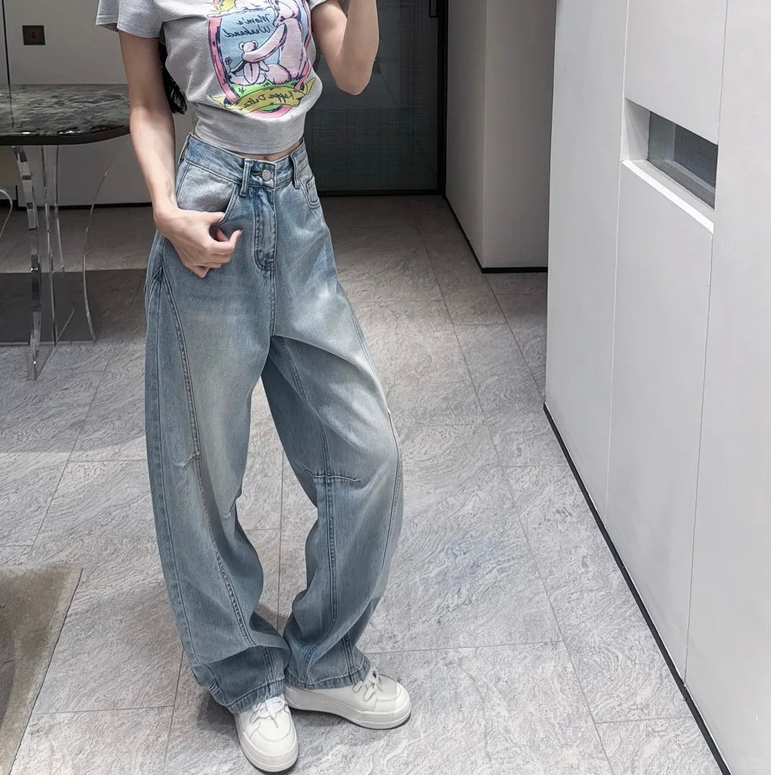【Bottoms】キャラクター刺繍デニムパンツ T01572