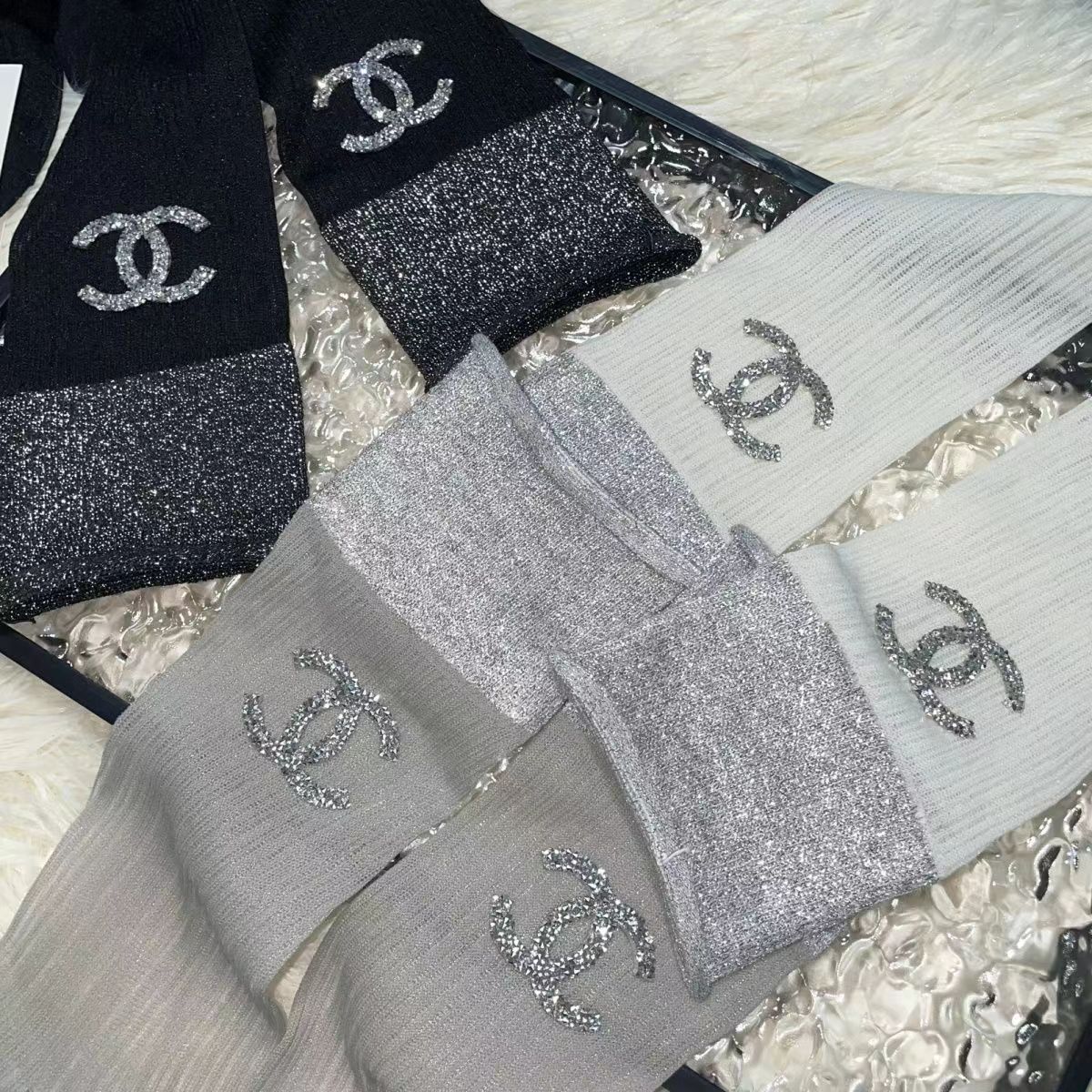 【雑貨】切り替えデザイン靴下 W12510