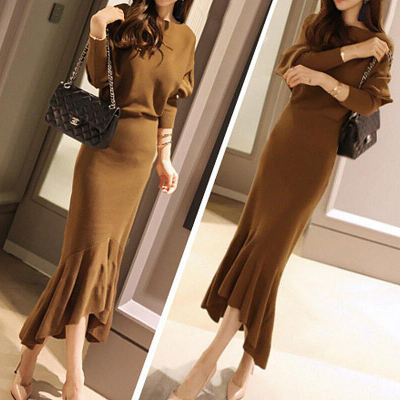 【Dress】新入荷イレギュラーマーメイドワンピース W8242