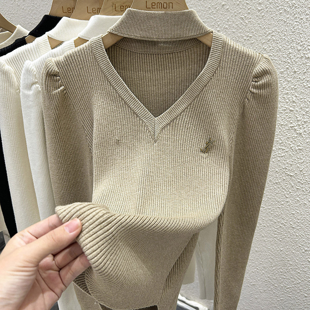 【Tops】透かし彫りニット W13145