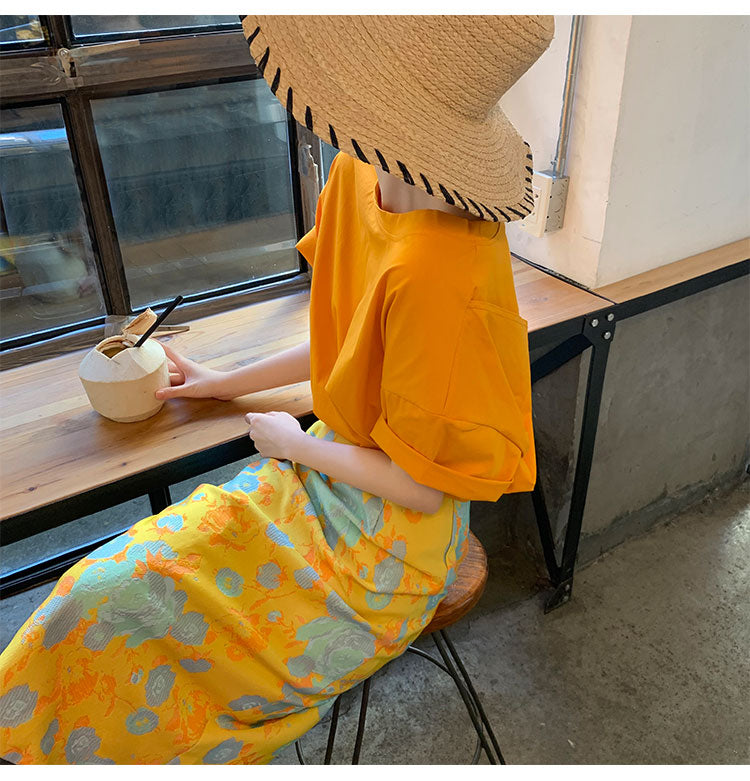 【Set】Tシャツ+スカートセット W11822