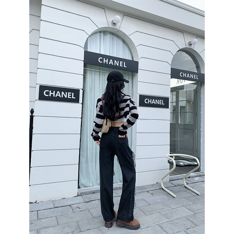 【bottoms】ダメージ加工デニムガウチョパンツG19740