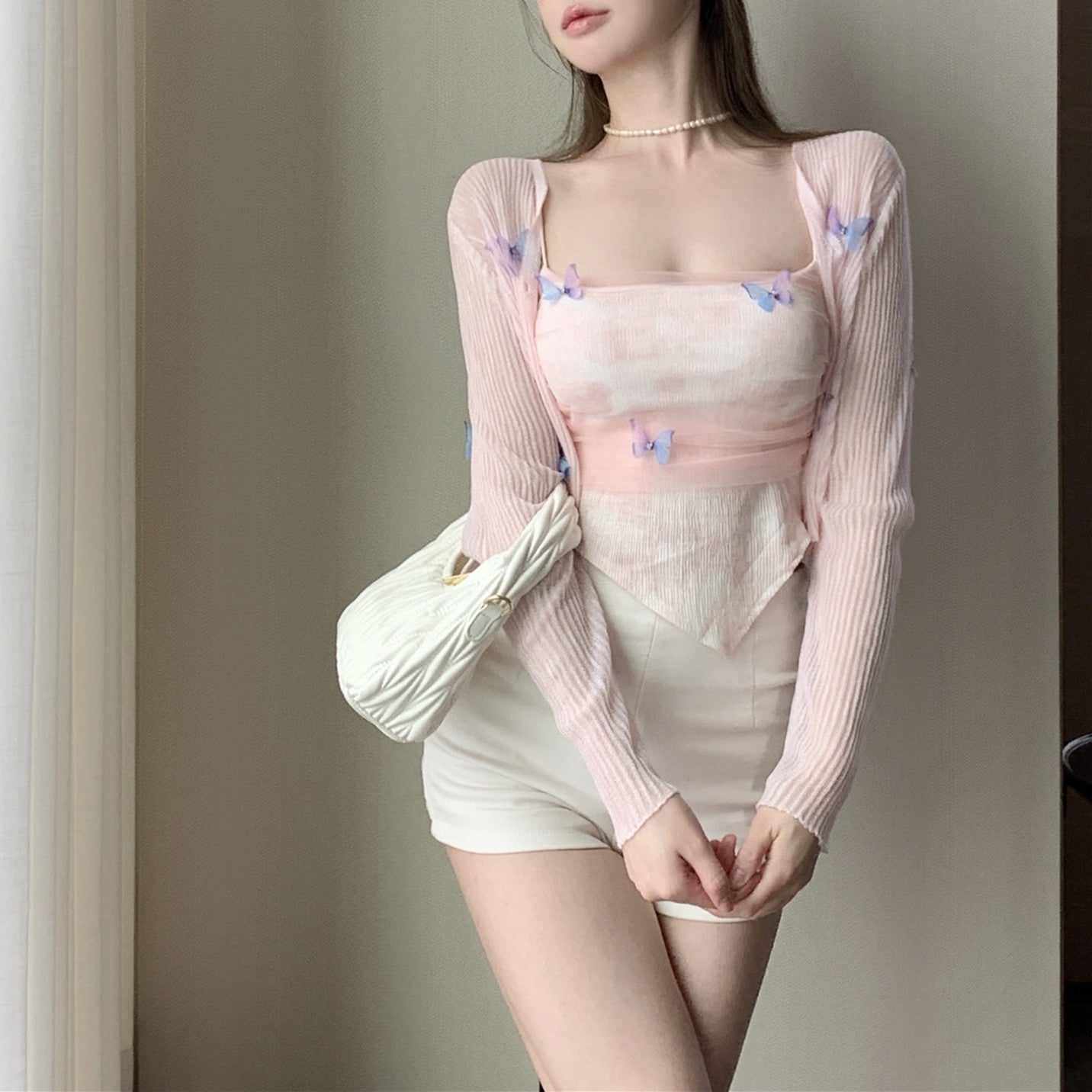 【Set】コート + キャミ重ね着2点セット W11940