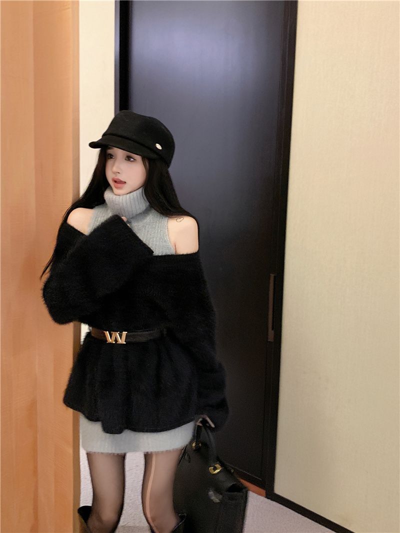 【Set】ワンピース+セーター 2点セット Z7921