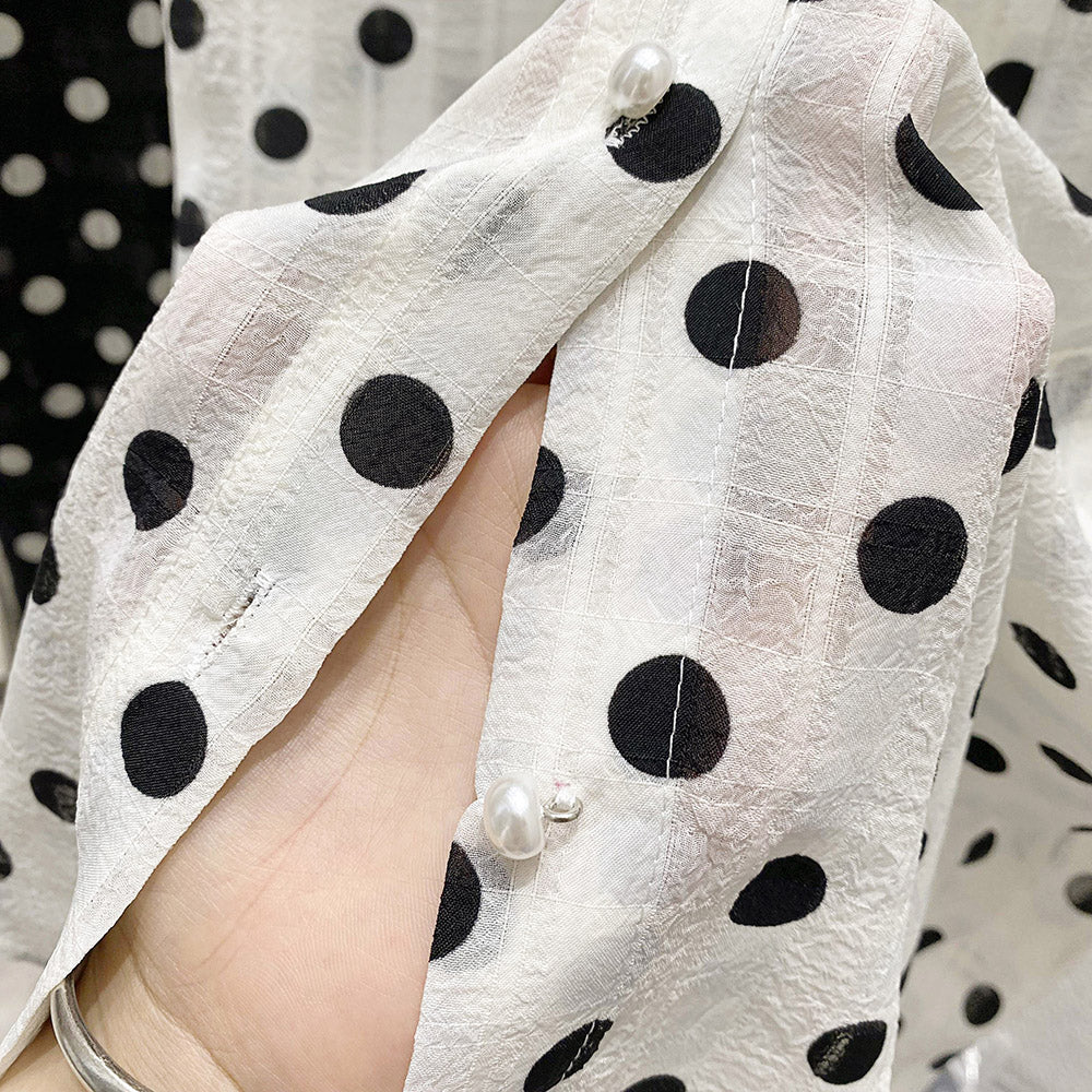 【Tops】ドット柄シャツ W12017