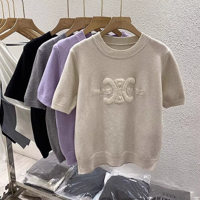 【tops】半袖ニットトップス M21832