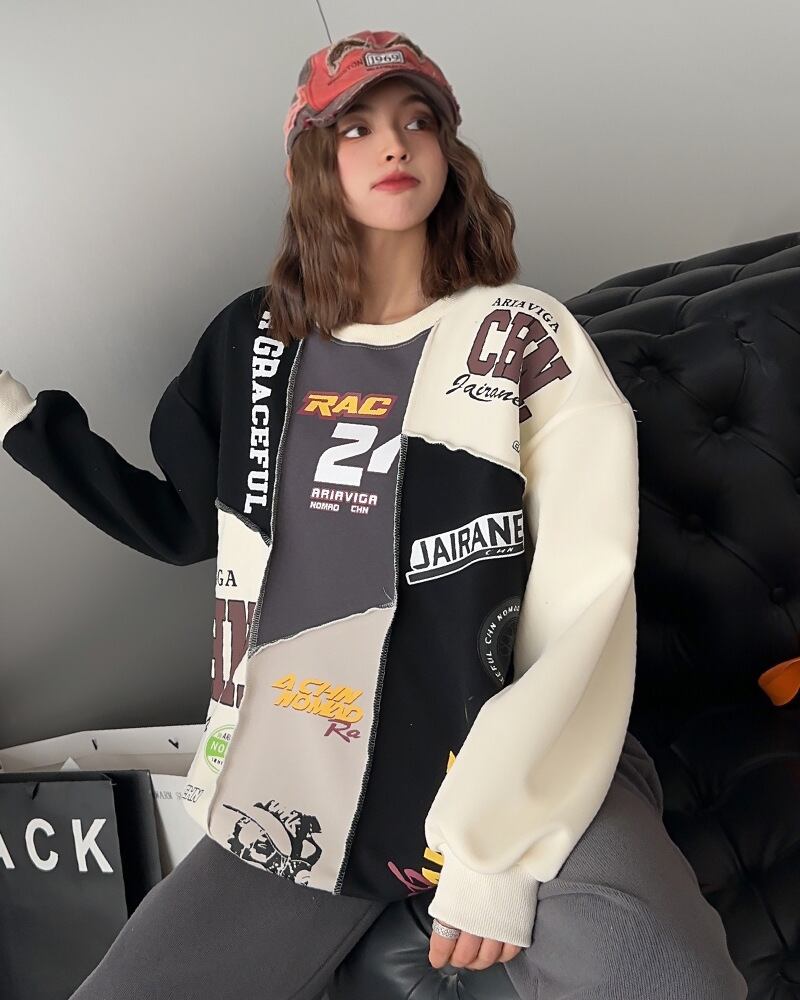 【tops】配色スウェット W10505