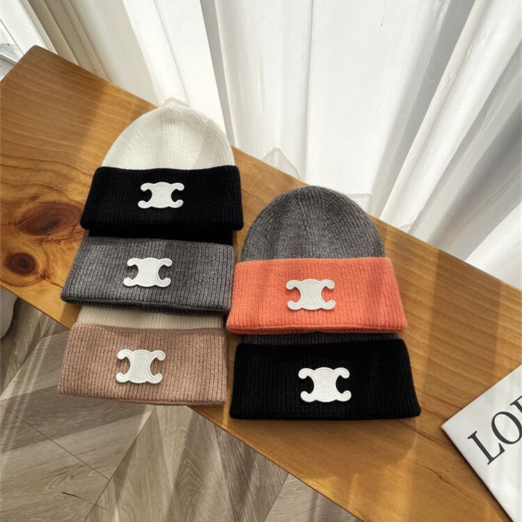 【雑貨】配色ニット帽子 W13409