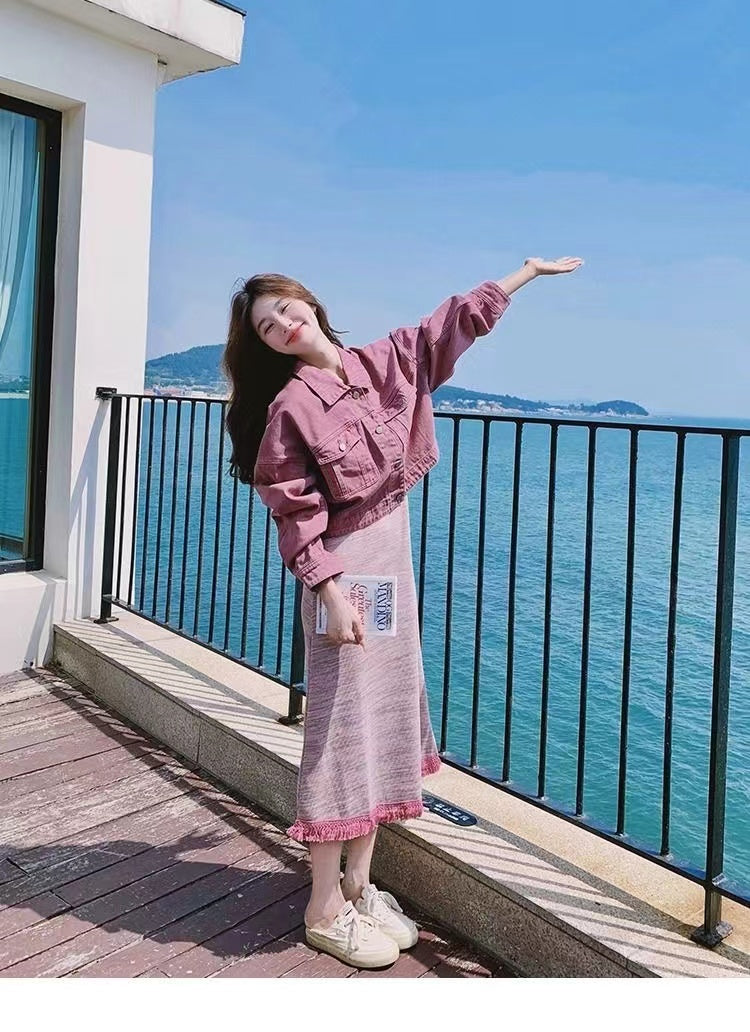 【Set】ジャケット+キャミワンピ2点セット   W13577