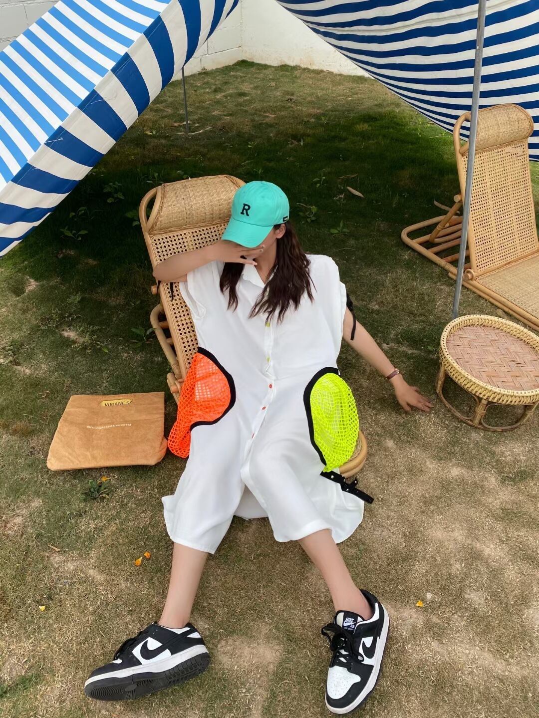 【dress】oversizeゆったりワンピースF6928