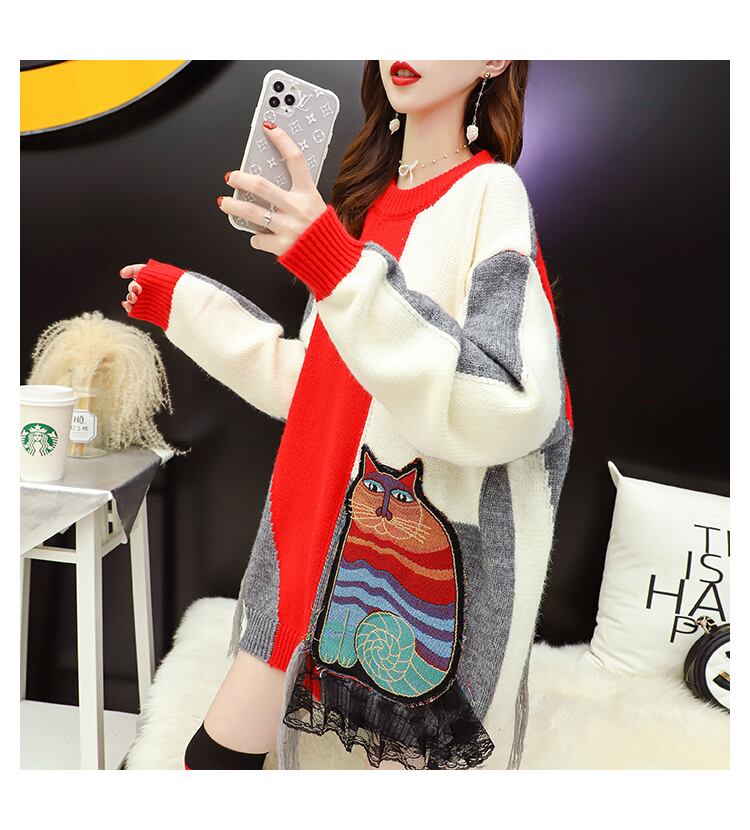 【tops】ラウンドネックスウィートセーター3色付き合わせやすい