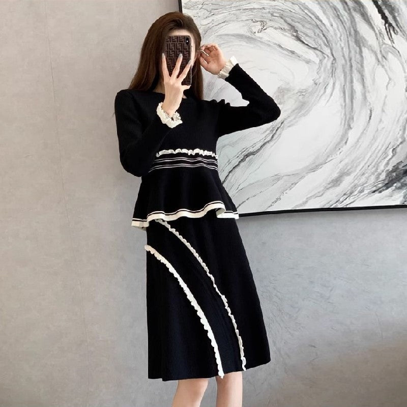 【Set】セーター+スカート ニットセット Z8175