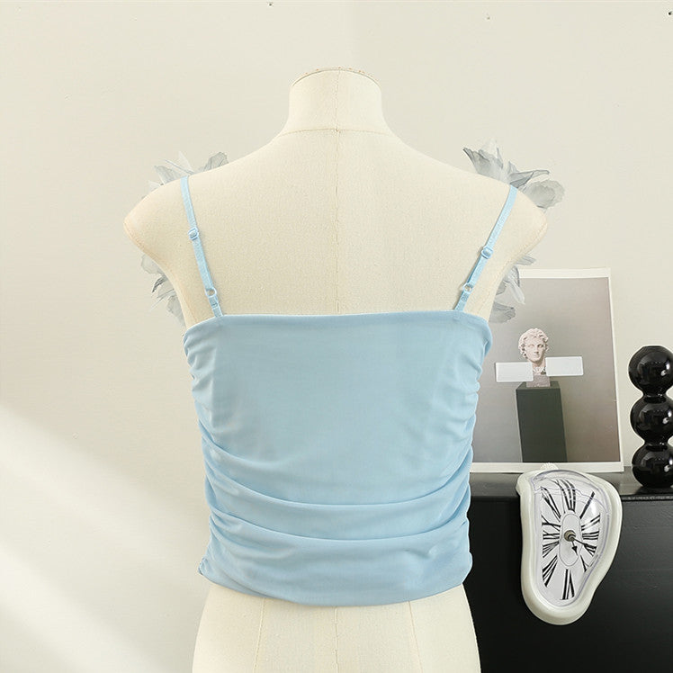 【Tops】4色選択可フラワータンクトップ W12310