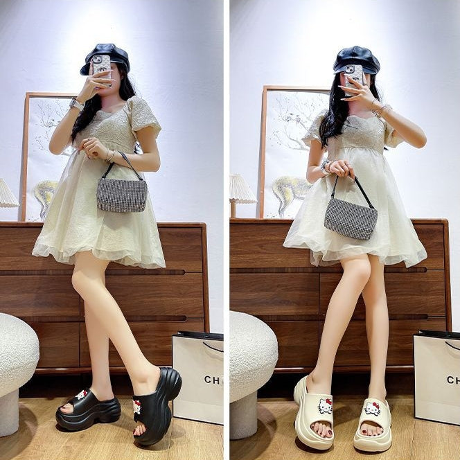 【Shoes】キャラクター美脚厚底スリッパ T01592