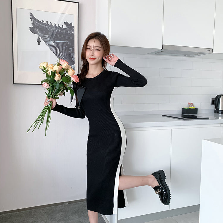 【Dress】春秋新品ニットワンピース W13129