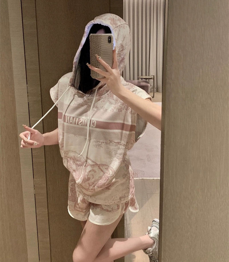 【Set】タンクトップ + パンツタイダイ染め2点セット  W11213