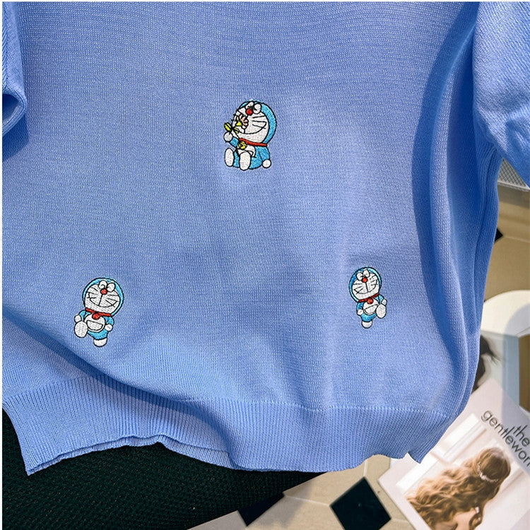 【Tops】キャラクター半袖ニット W11013