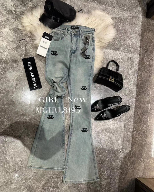 【Bottoms】ラッパズボンデニムパンツ W13978