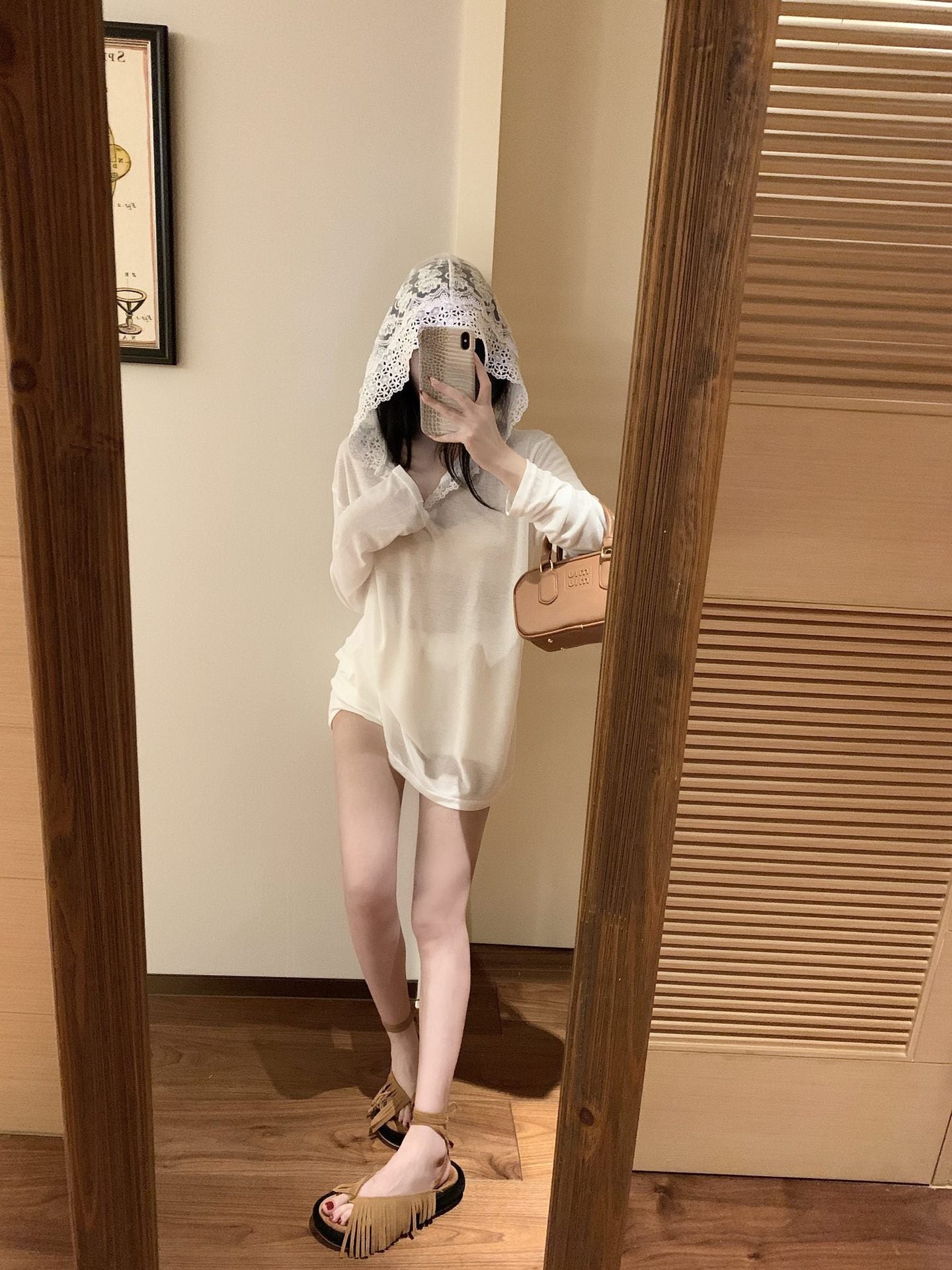 【Tops】透け感Tシャツ W12761