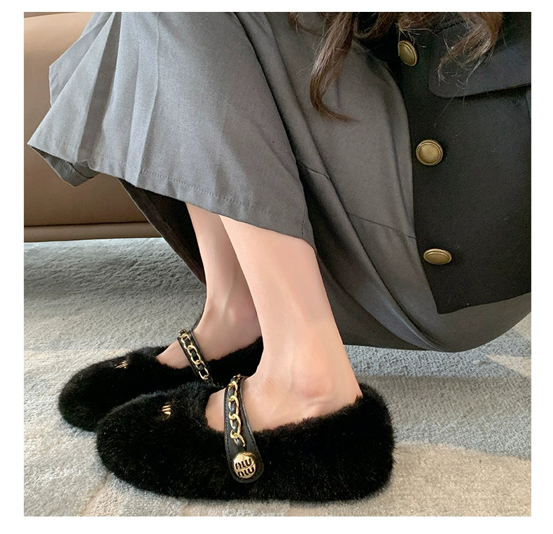 【Shoes】もこもこフラットシューズ W9988