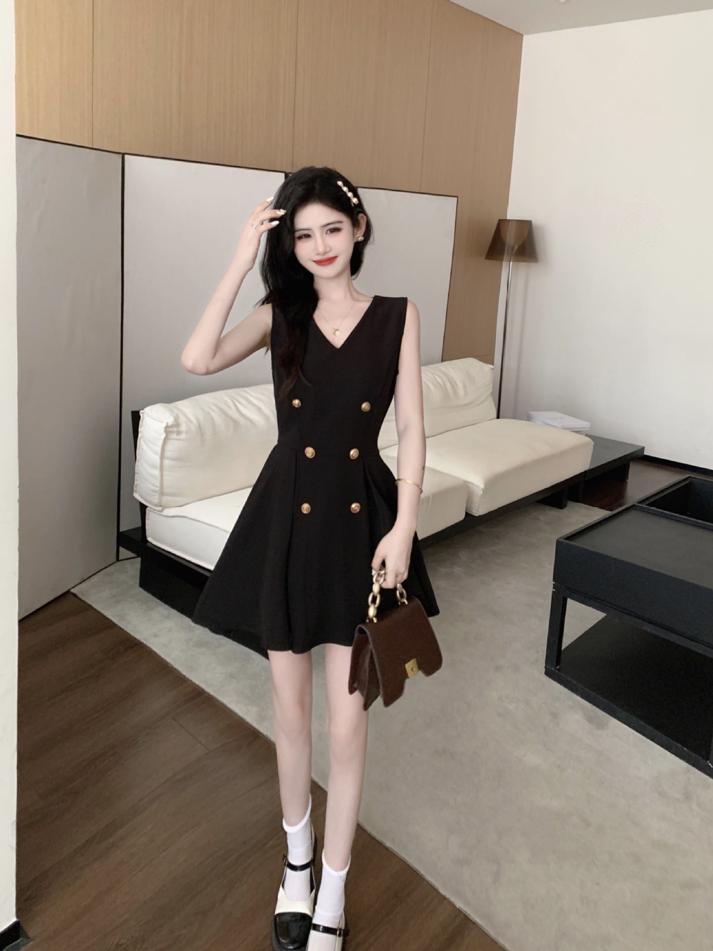 【Dress】ノースリーブワンピース W12058