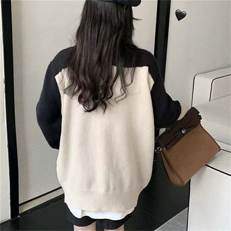 【Outer】配色ニットカーディガン W13721
