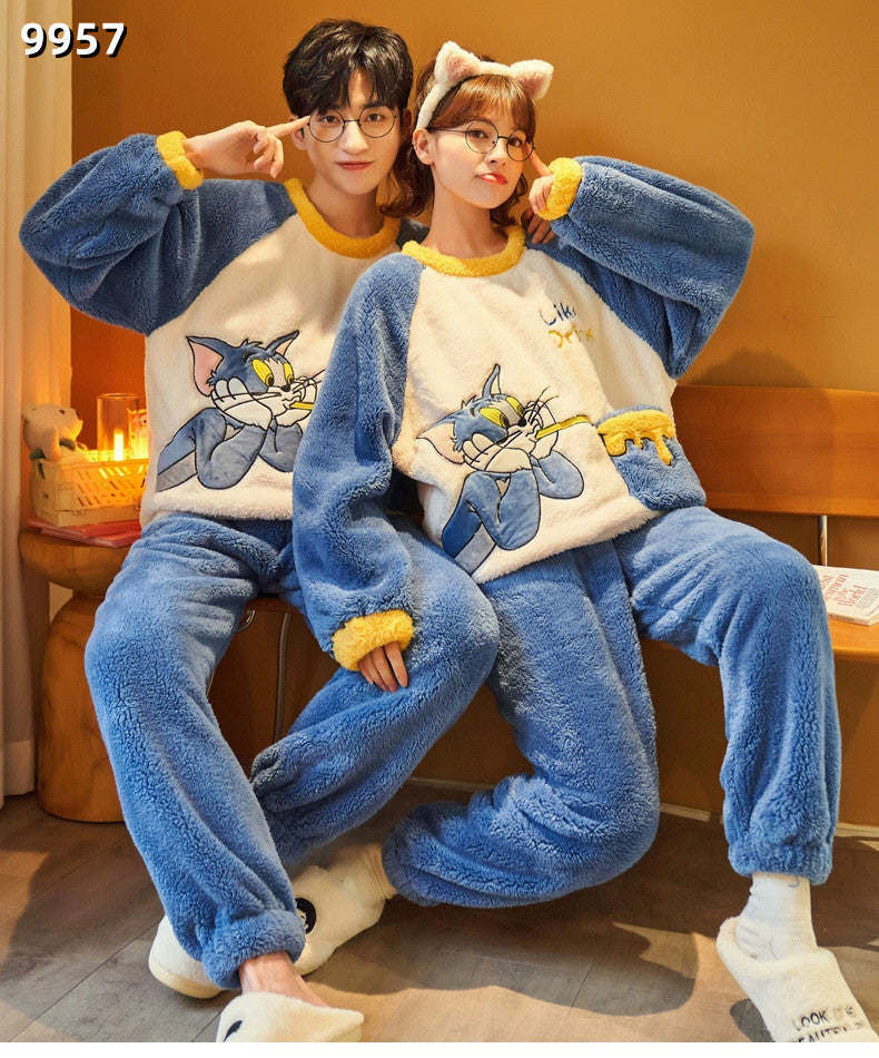 【Roomwear】ルームウェア厚手カップルパジャマ W9589